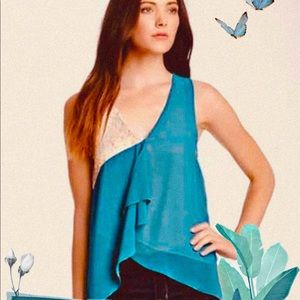 SUGARLIPS Sleeveless Ruffle Front Tank